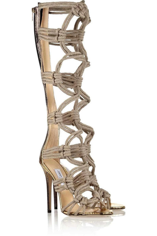 Jimmy Choo Lace Up Rope Boots - 38