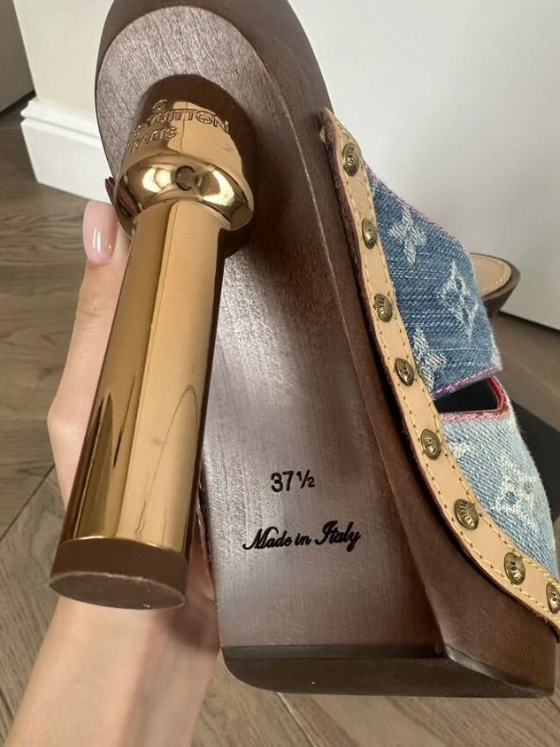 Louis Vuitton Denim Heels - 37/38