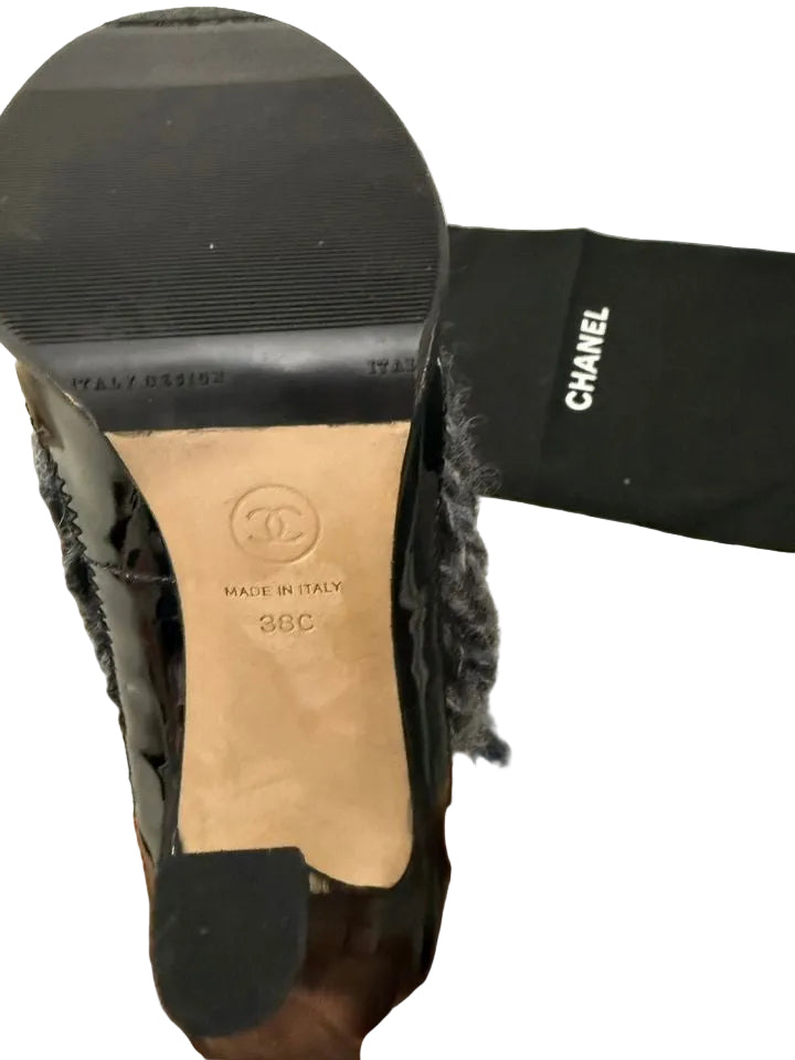 Chanel Knit Ankle Boots - 38