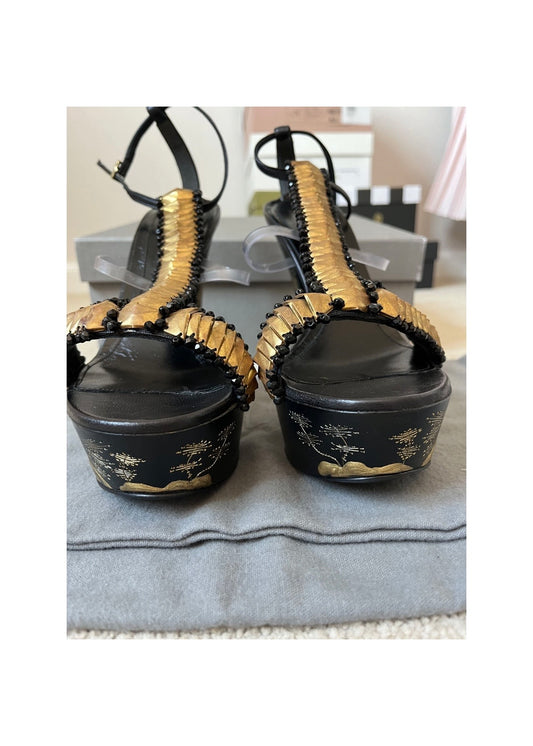 Alexander McQueen Etched Fishbone Heel - 36/37