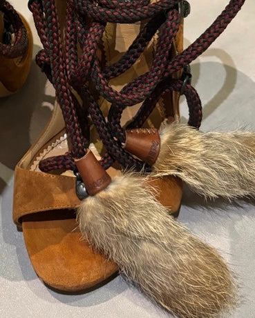 Dsquared2 Riri Heels with Fur Tassels - 38