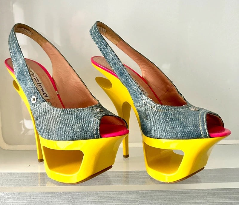 Gianmarco Lorenzi Denim Heels - 38