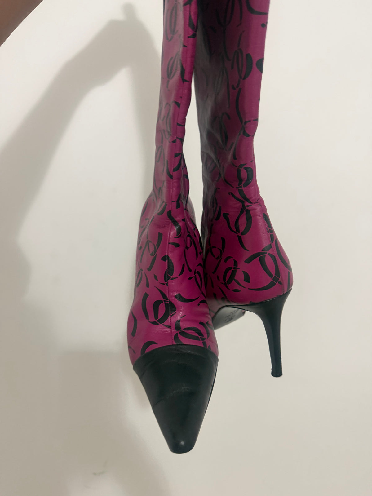 Chanel CC Logo Knee High Boots - 39.5