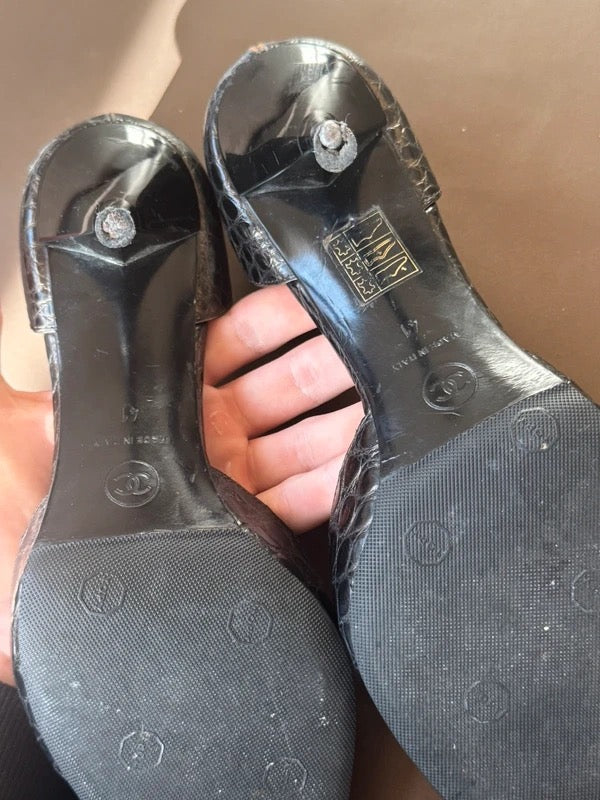 Chanel Croc Heels - 41