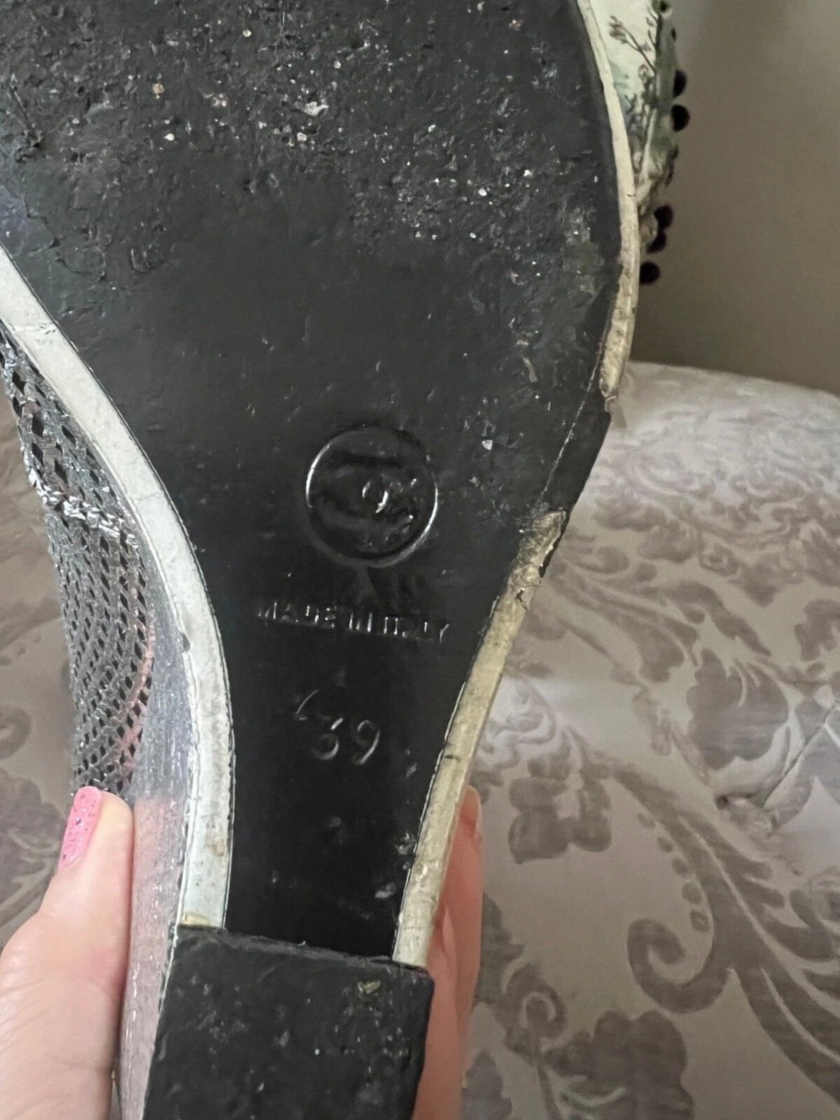 Chanel Silver Wedge Boots - 39