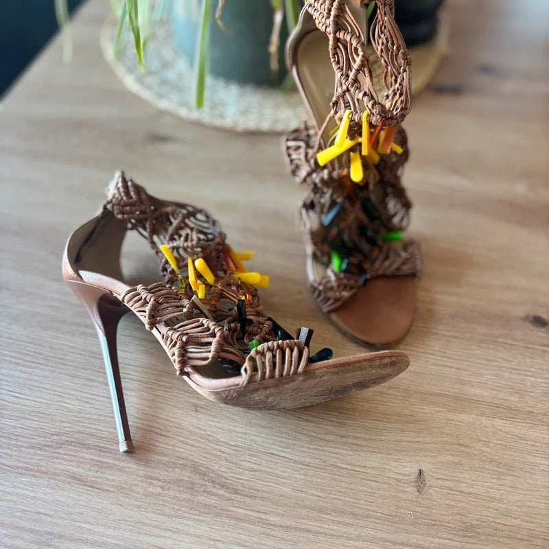 Jimmy Choo Embellished Crochet Heels - 37,38,39+ 41