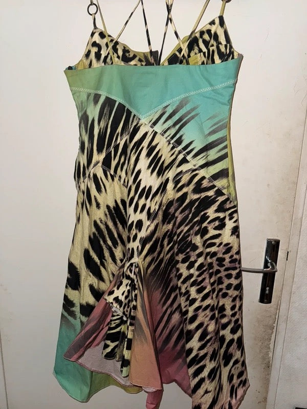 Roberto Cavalli Leopard Print Dress - M/L