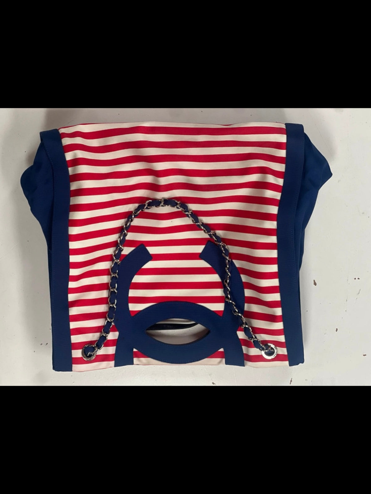 Chanel Cruise 2010 Striped Tote Bag