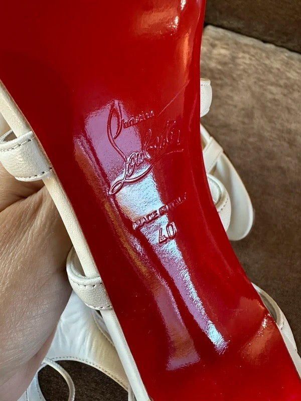 Christian Louboutin Amazoulo All White Gladiator Heels - 40