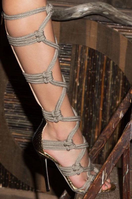 Jimmy Choo Lace Up Rope Boots - 38