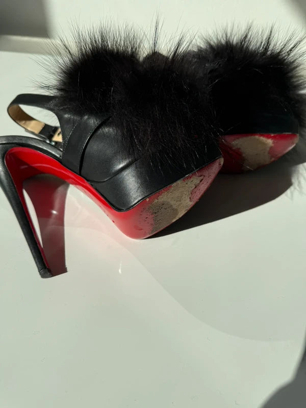 Christian Louboutin Fur Splash Heels - 40
