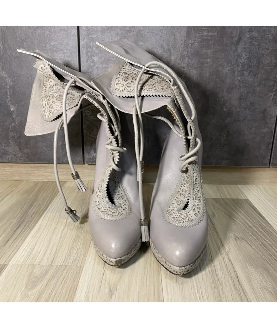 Dior by Raf Simons Leather Laser Cut Suede Ankle Boots - 38