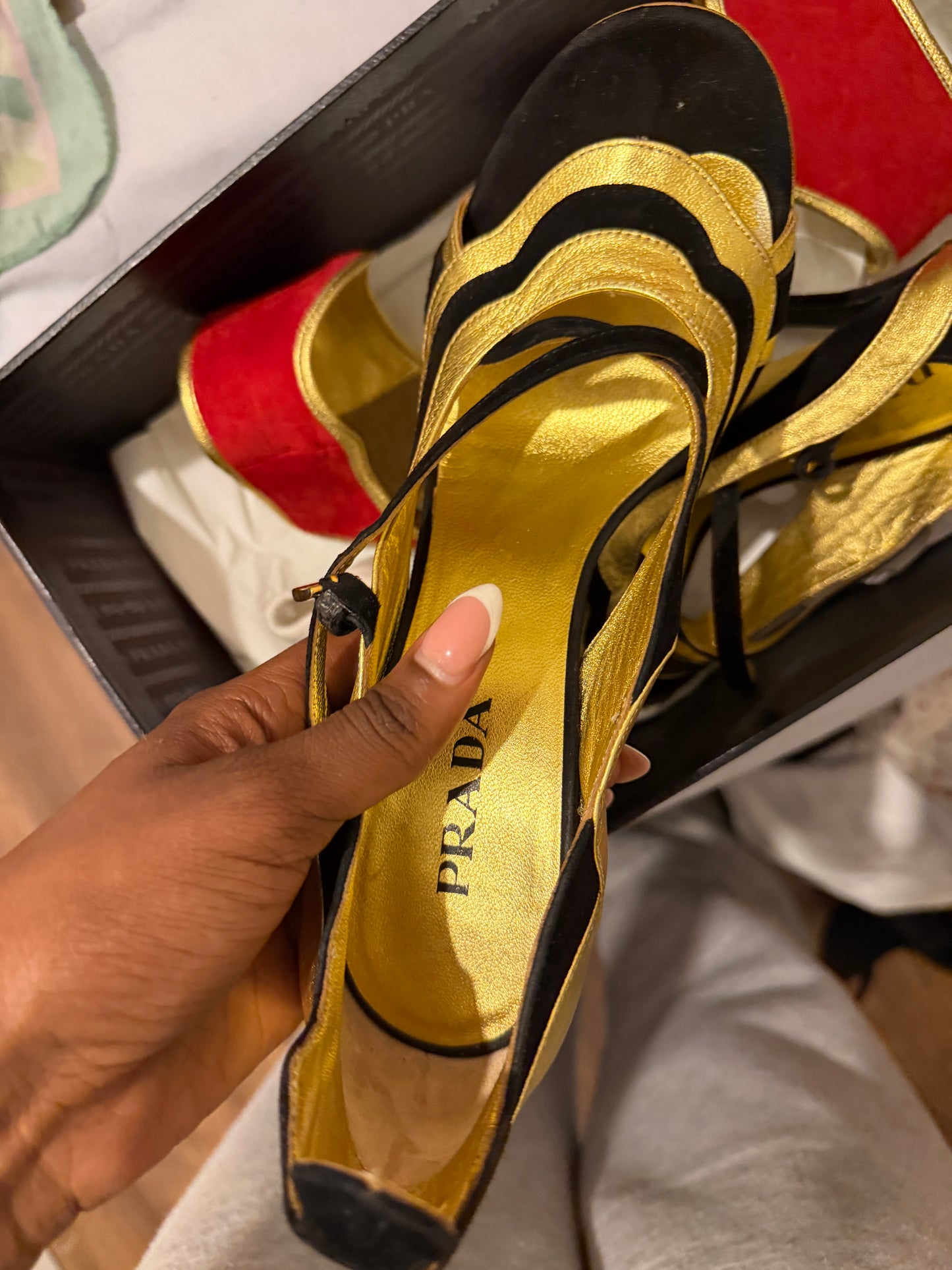 Prada Fairy Detachable Ankle Cuff Heels - 39