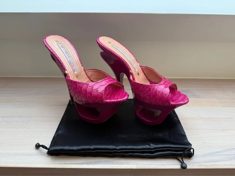 Gianmarco Lorenzo Python Skin Heels - 38
