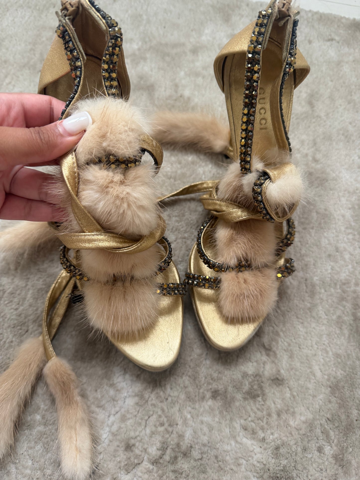 Gucci by Tom Ford Mink Fur Heels - 37/37.5