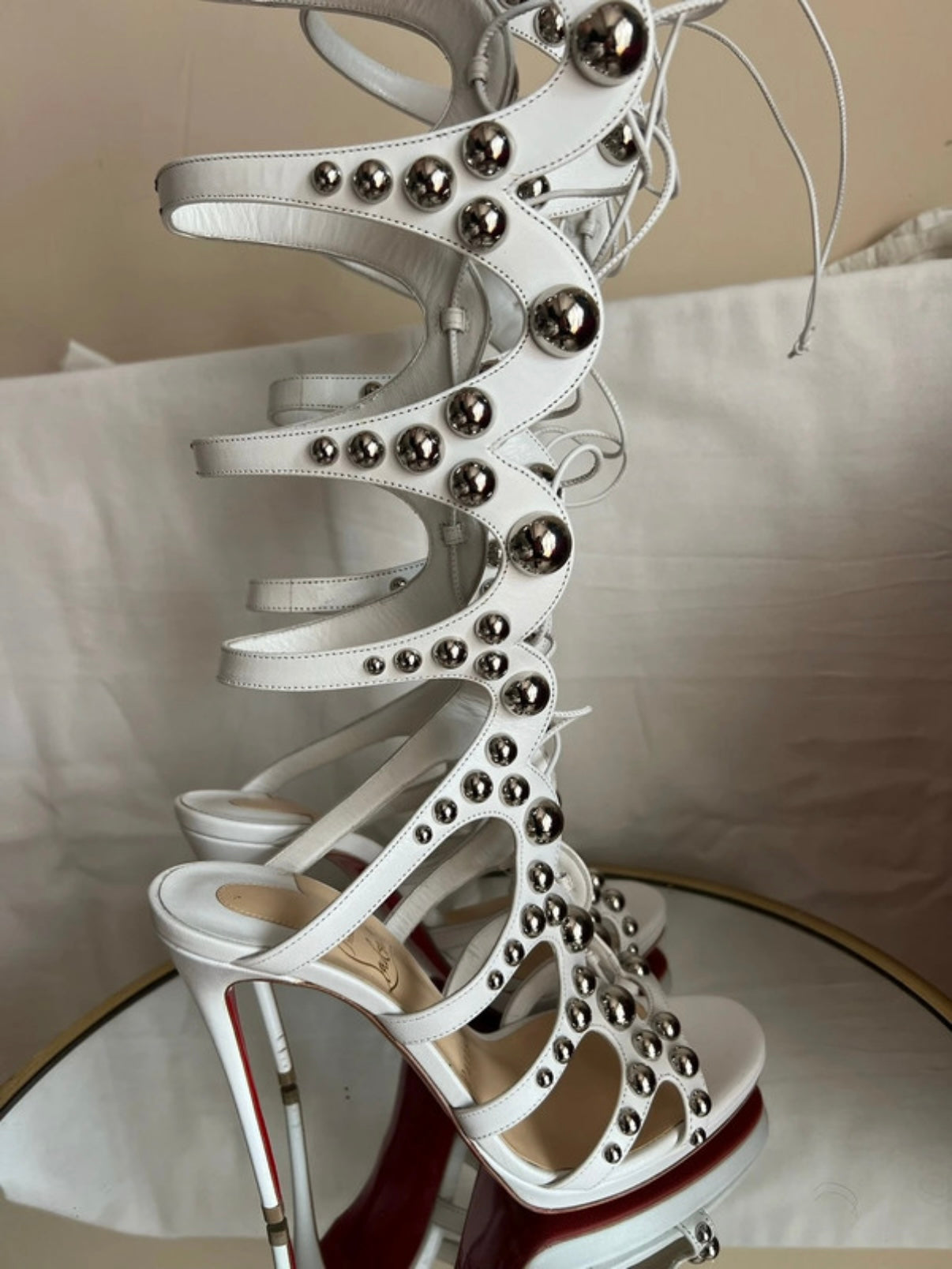 Christian Louboutin Amazoulo 100 Gladiator Heels - 37.5