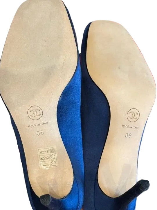 Chanel Ballet Satin Lace Up Heels Brand New - 38
