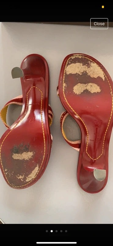 Louis Vuitton Logo Stap Heels - 40/40.5