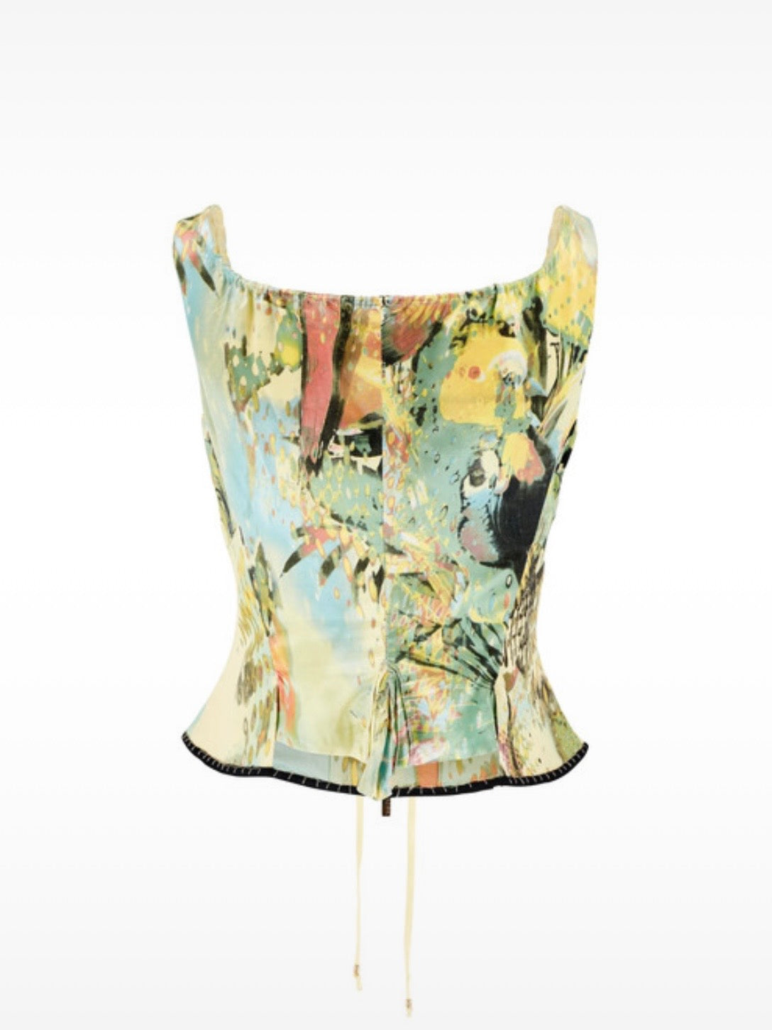 Roberto Cavalli S/S 2003 Bustier Corset Denim Silk Crop Top - L
