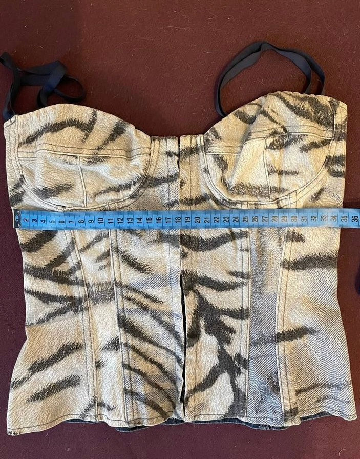 Cavalli Zebra Corset Top - XS