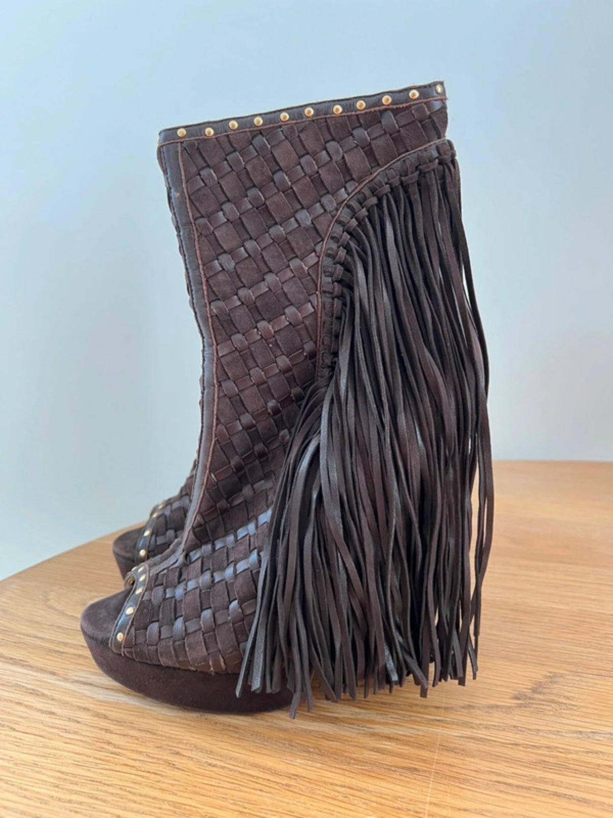 Jimmy Choo Suede Fringe Tassel Boots - 39