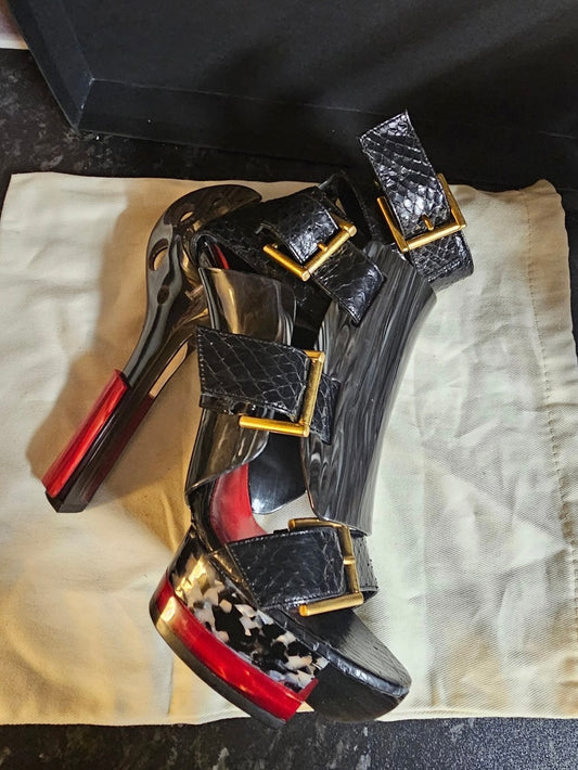 Alexander McQueen Python Runway Heels - 37.5/38