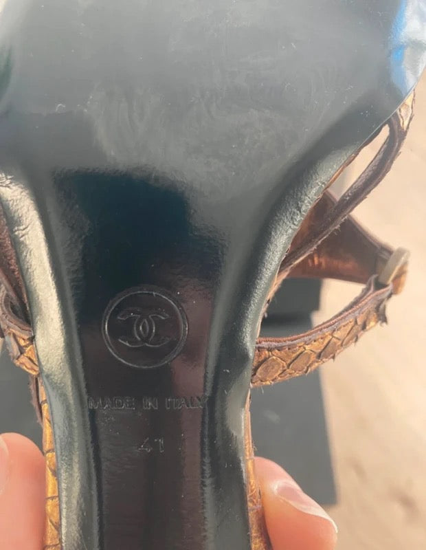 Chanel Python Heels - 41