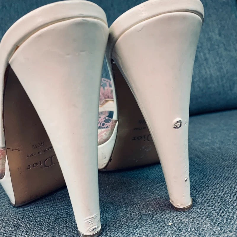 Dior Trotter Monogram Flower Heels - 39.5