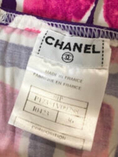 Chanel 2001 Watercolour Halterneck Mini Dress - S