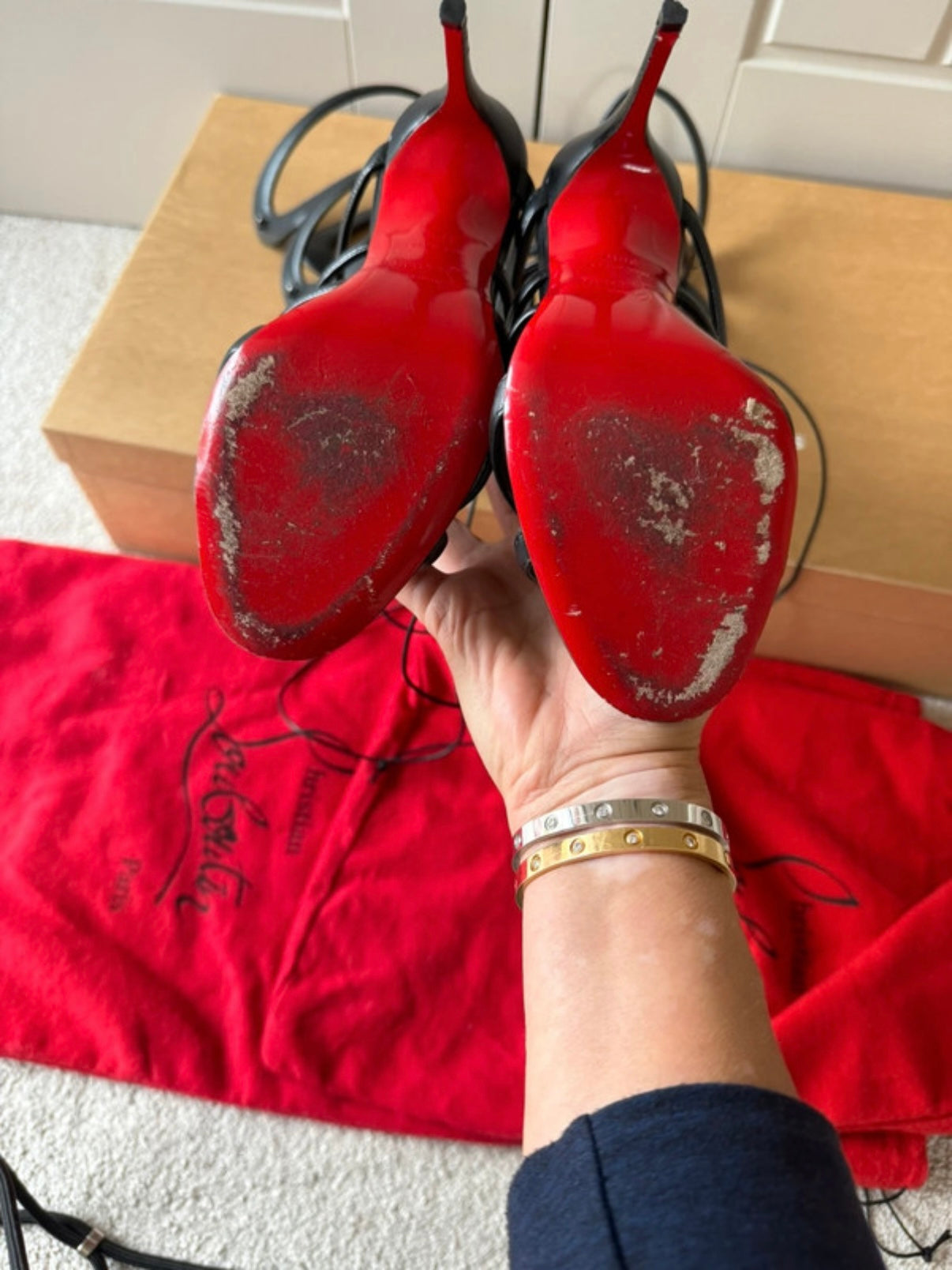 Christian Louboutin Amazoulo 100 Gladiator Heels - 36.5/37