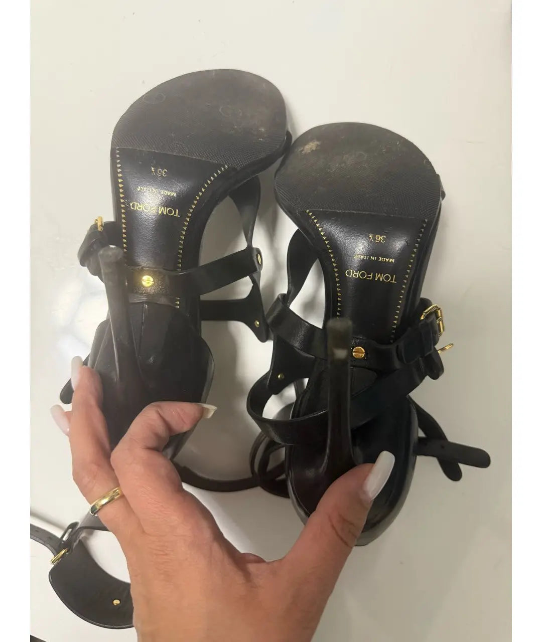 Tom Ford Gladiator Heels Matte Leather - 36.5