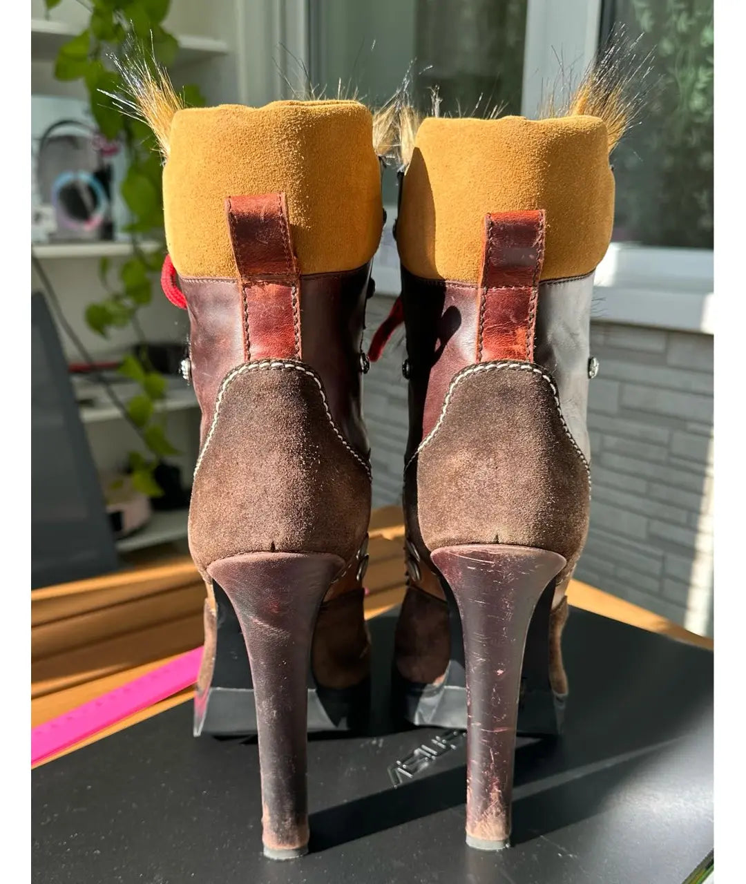 Dsquared2 Fur Boots with Heel - 40