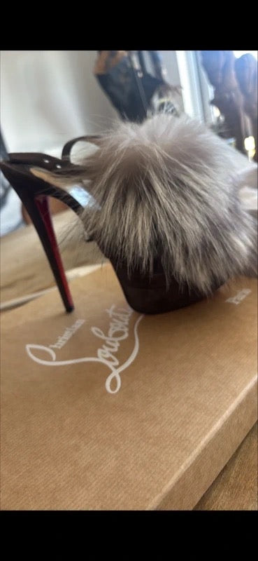 Christian Louboutin Fur Splash Heels - 38.5