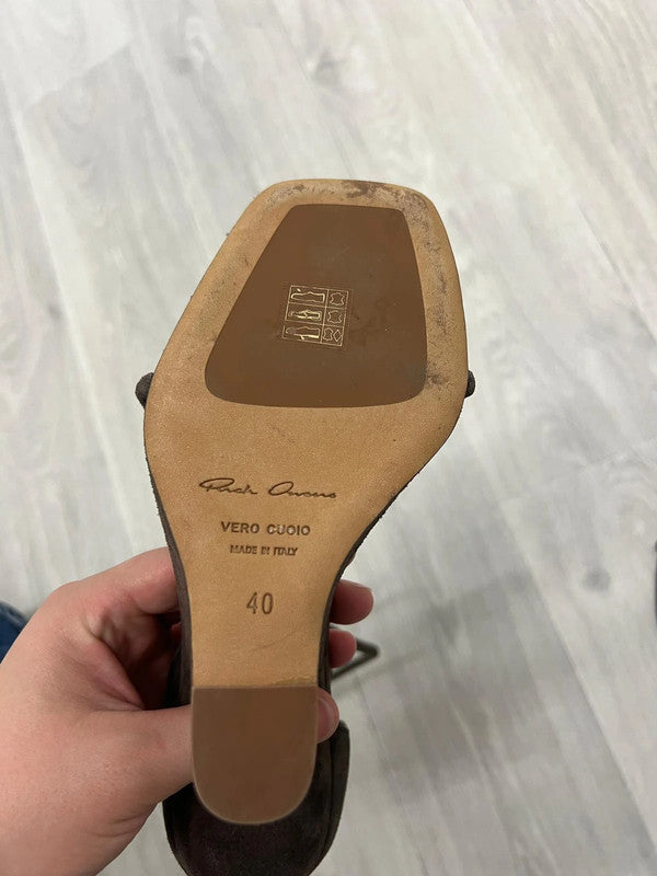 Rick Owens Cantilever Suede Heels - 40