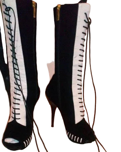 Versace 2011 Cut Out Lace Boots - 40