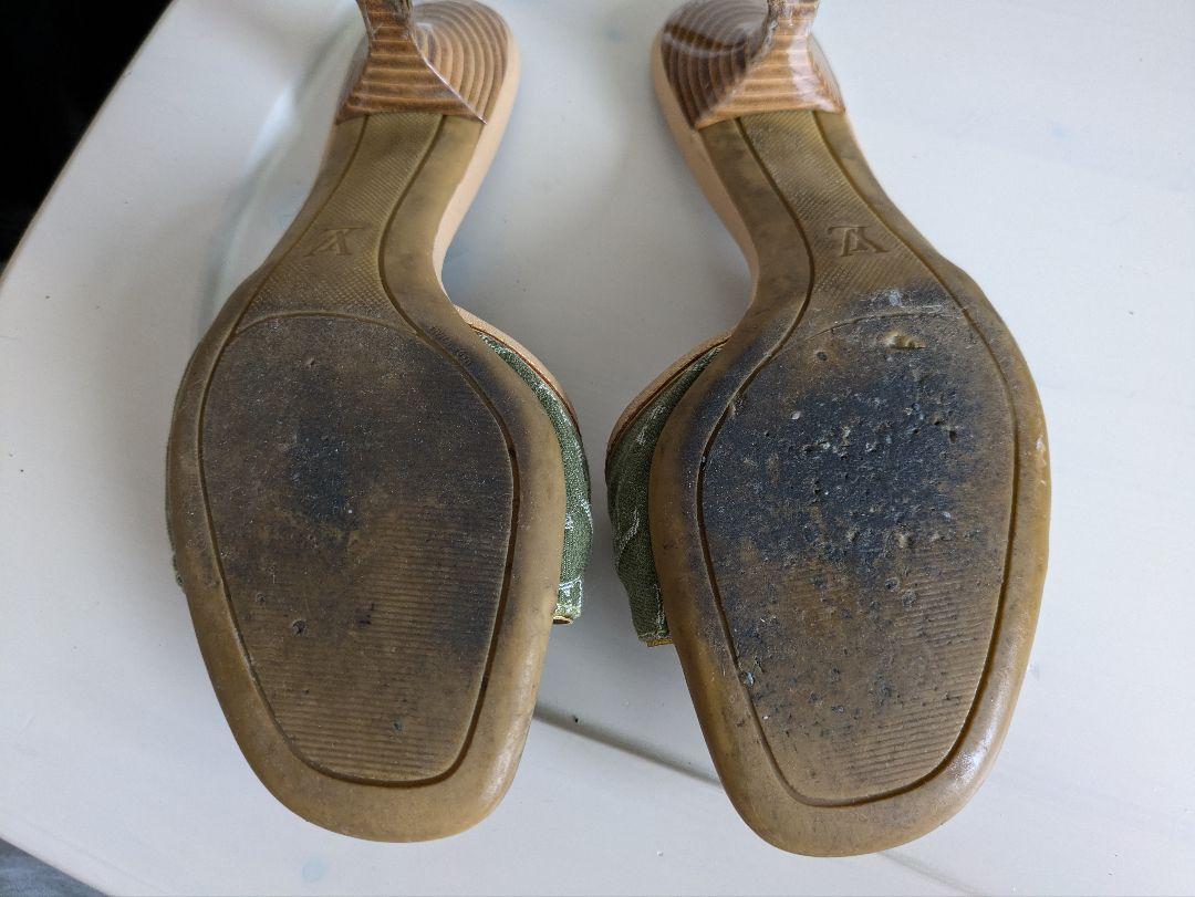 Louis Vuitton Khaki Denim Kitten Heel - 36.5/37