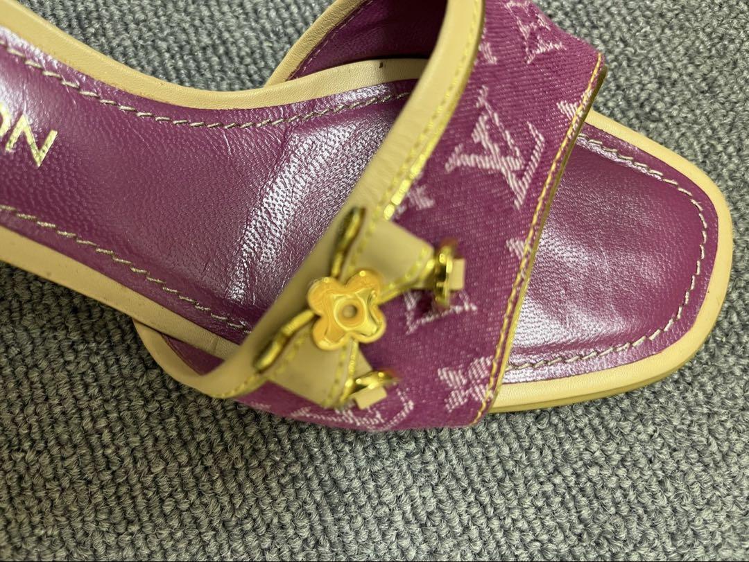 Louis Vuitton Pink Denim Kitten Heel - 36.5/37