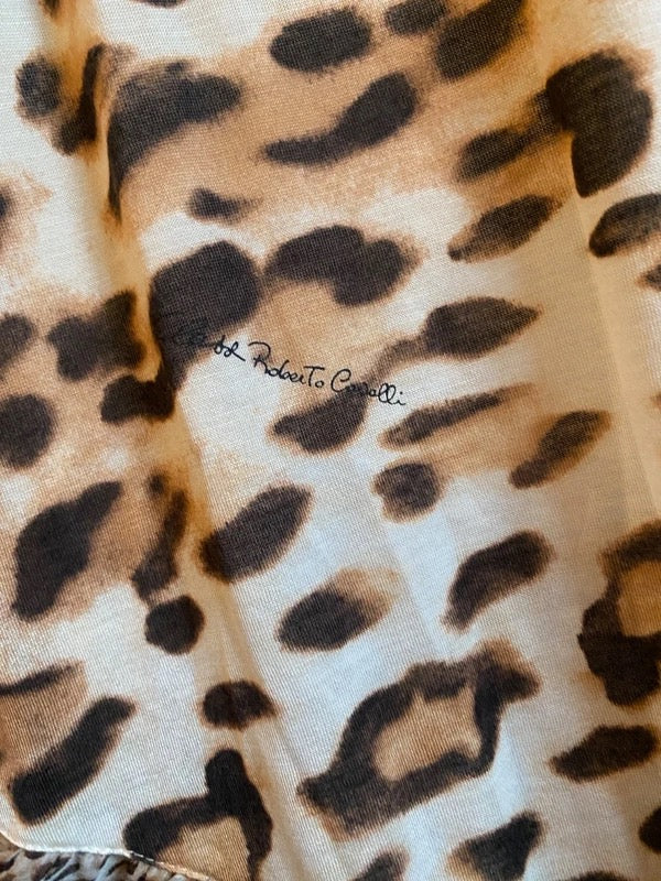 Cavalli Leopard Print Fishtail Dress - M