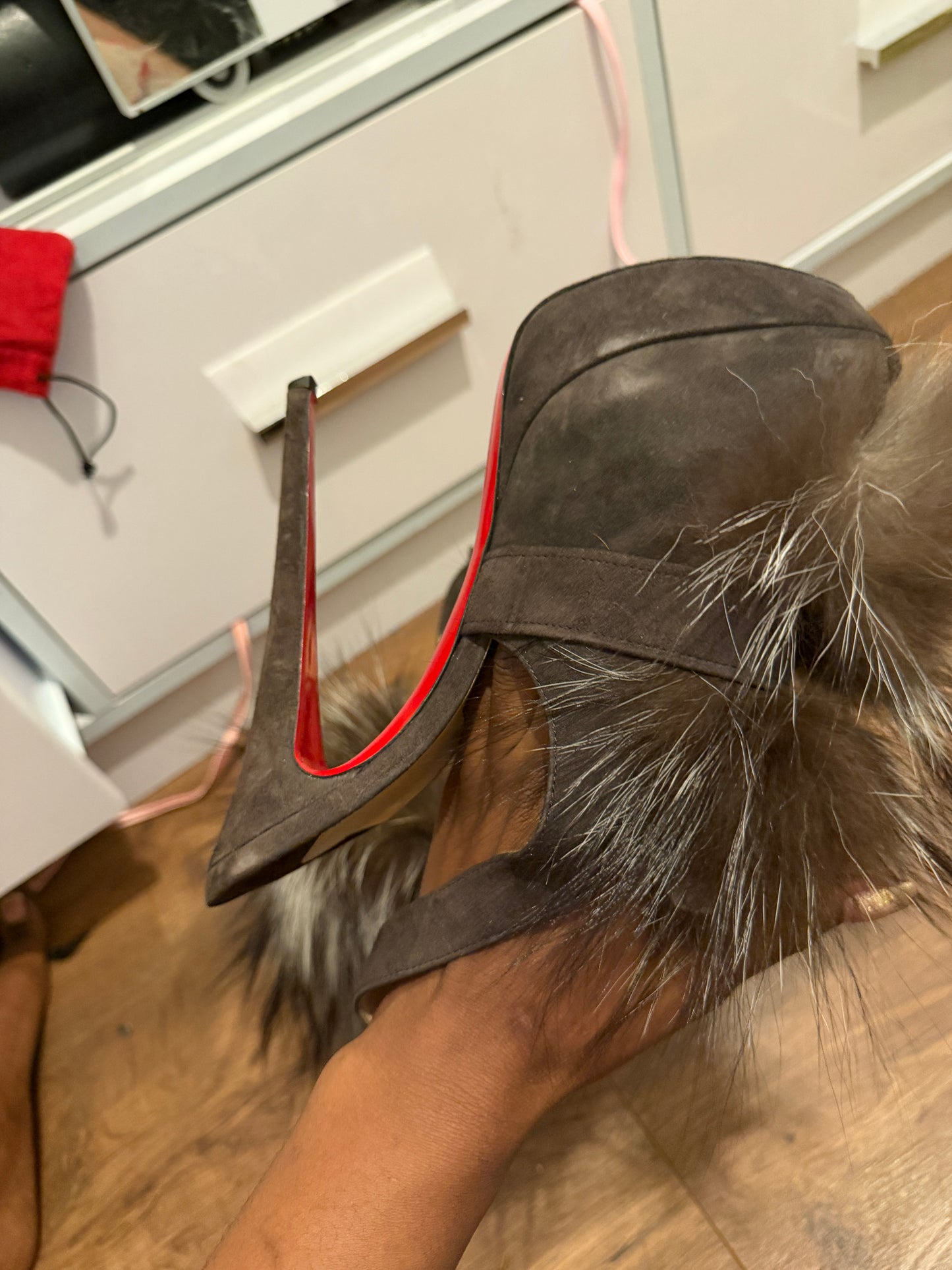 Christian Louboutin Fur Splash Heels - 41