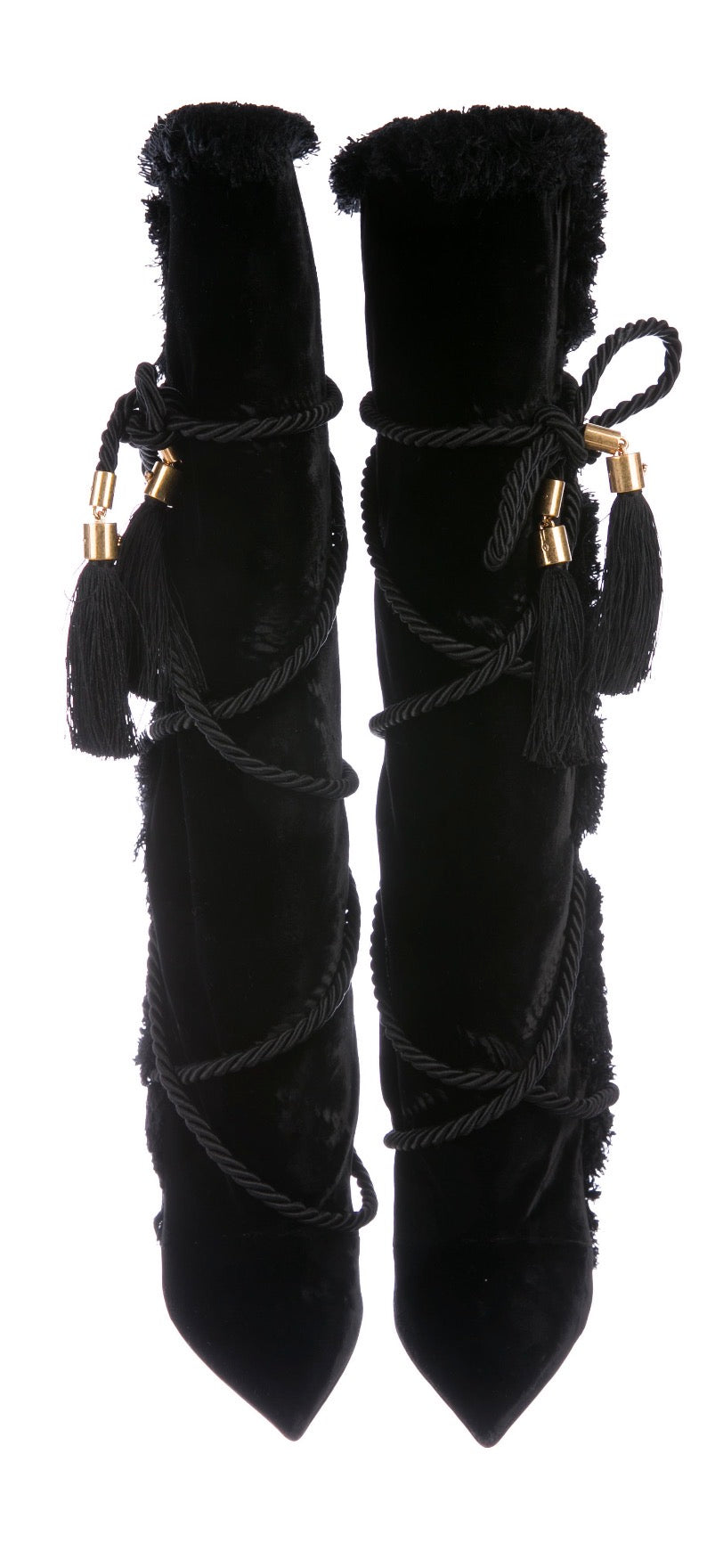 Versace Pillow Talk Velvet Rope Boots - 38 + 39