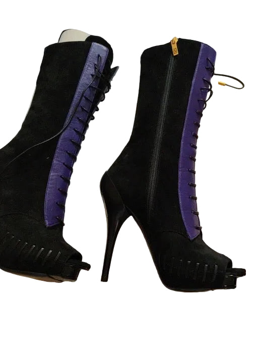 Versace 2011 Cut Out Lace Boots - 38