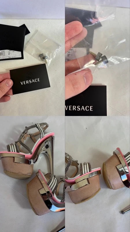 Versace 2010 Embellished Platform Pumps - 38
