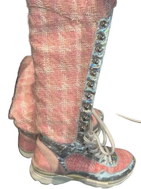 Chanel Tweed Boots - 39.5