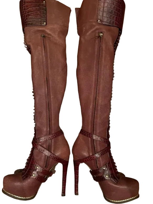 Christian Dior Croc Boots 2011 Runway - 36.5/37