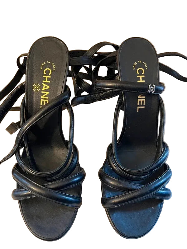 Chanel Colosseum Lace Up Heels - 37.5