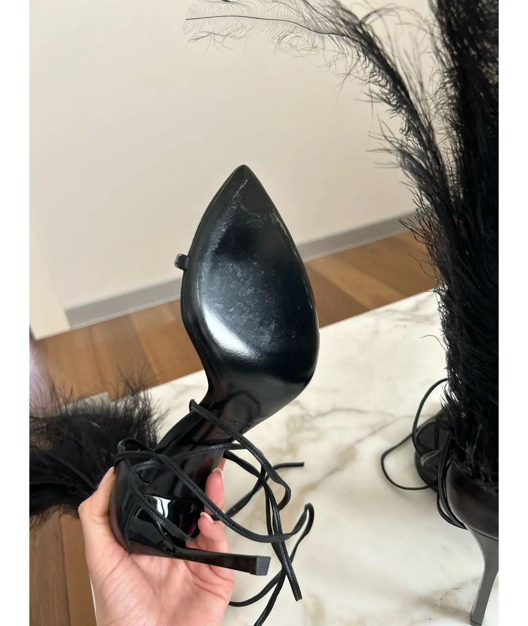 Saint Laurent Jamie Feather Heel - 40.5
