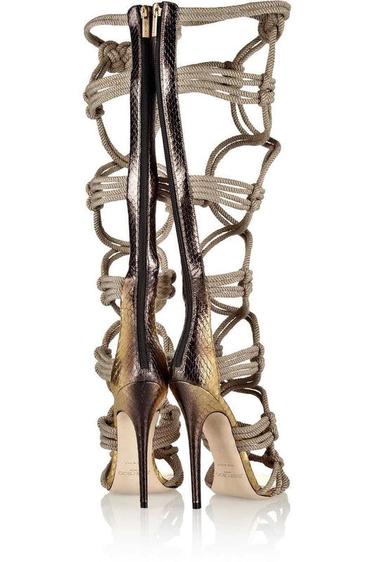 Jimmy Choo Lace Up Rope Boots - 38