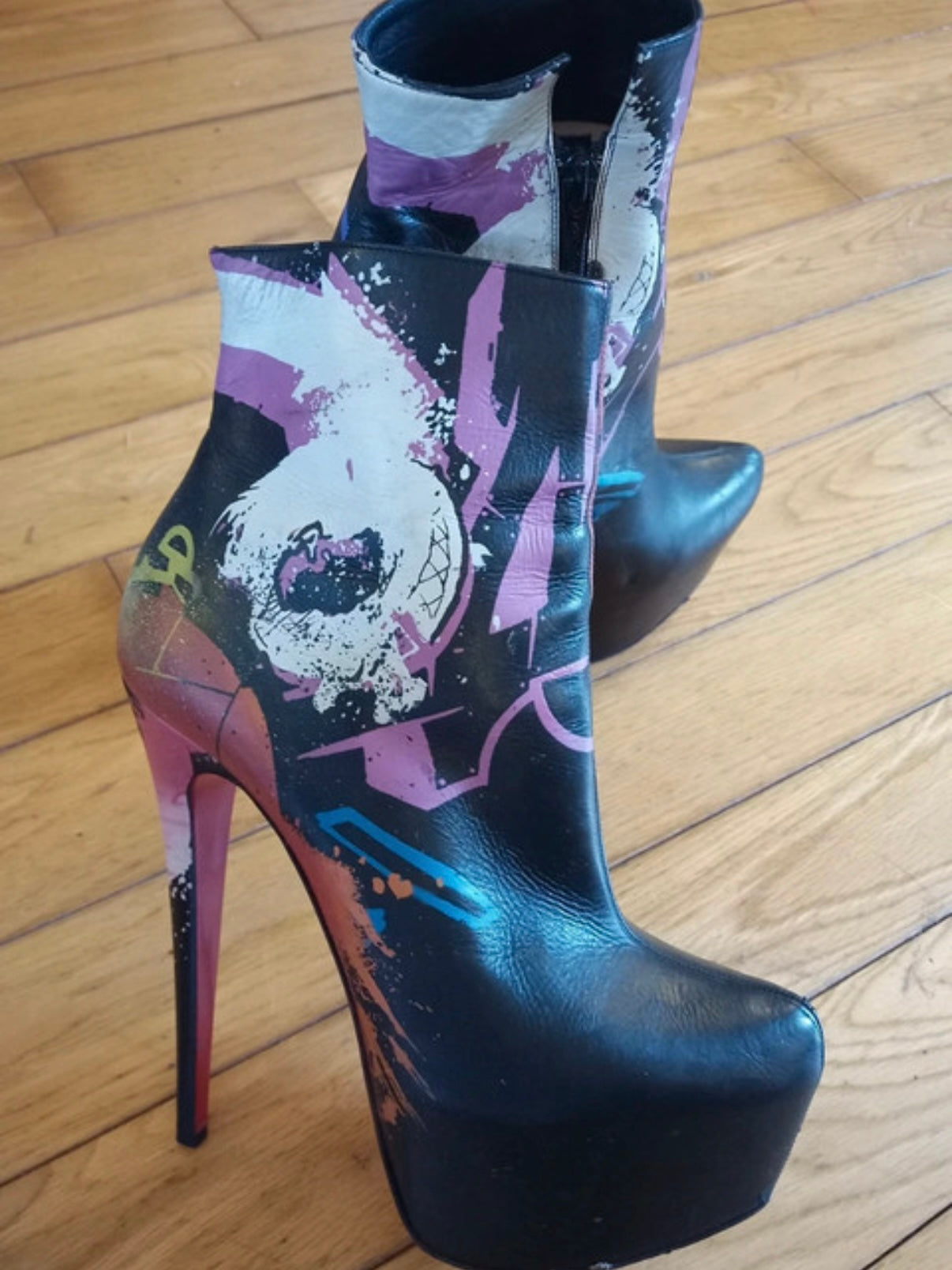 Christian Louboutin 20th Anniversary Graffiti Boot - 40.5