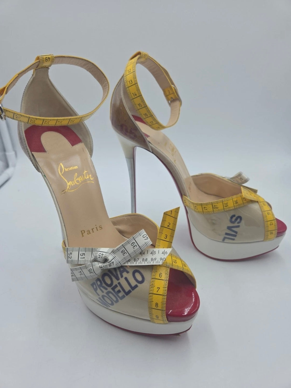 Christian Louboutin Measuring Tape Heels Limited Edition Collectors Item - 36
