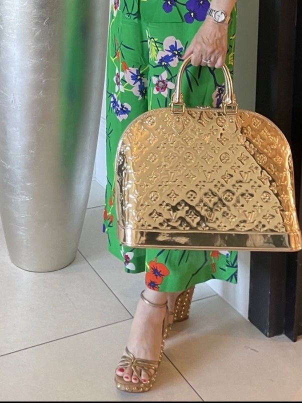 Louis Vuitton Alma Handbag Monogram Miroir PVC Gold